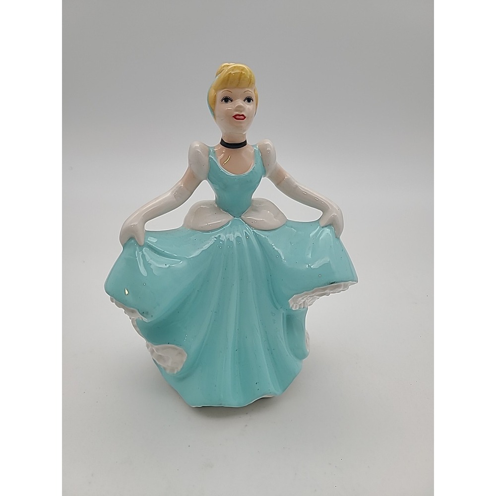 Cinderella Disney vintage figurine porcelain blue dress 5 1/2" high china